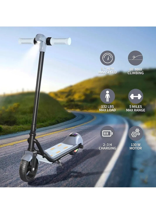3-Speed Kids & Teens Electric Scooter with LED Display | Grey