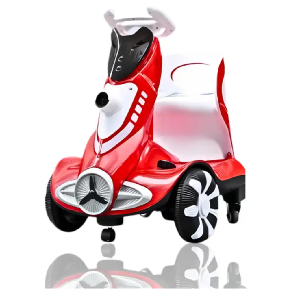 â6V Dual Motor Kids Ride-On Car with Bubble Maker Music & LED Lights â Push & Ride Electric Vehicle Greenâ - Red