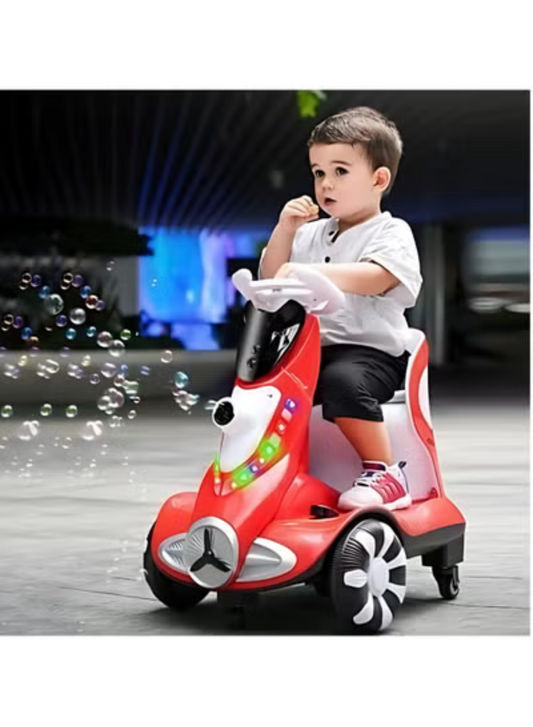 6V Dual Motor Kids Ride-On Car with Bubbles & LED | Red