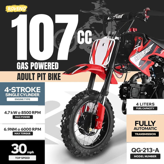 110cc Adult Pit Bike | 4-Stroke Gas Powered Dirt Bike
