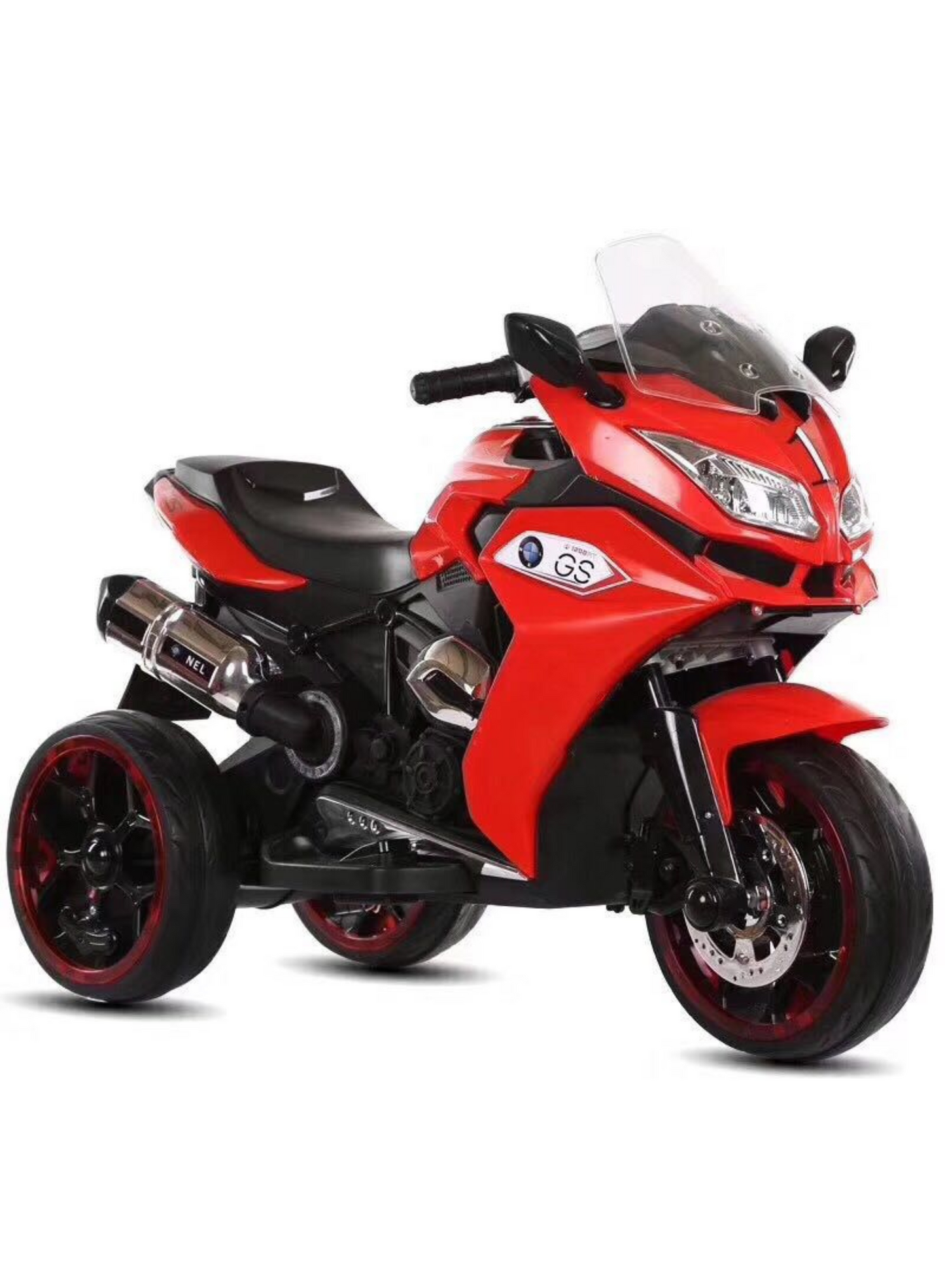 Kids 3-Wheel Electric Ride-On Motorcycle, LED & Music | Blue