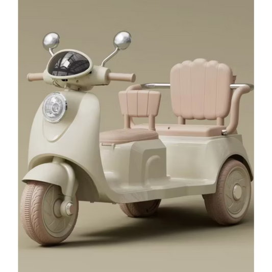 Kids 2-Seater Electric Ride-On Motorcycle – 3-Wheel, LED & Music