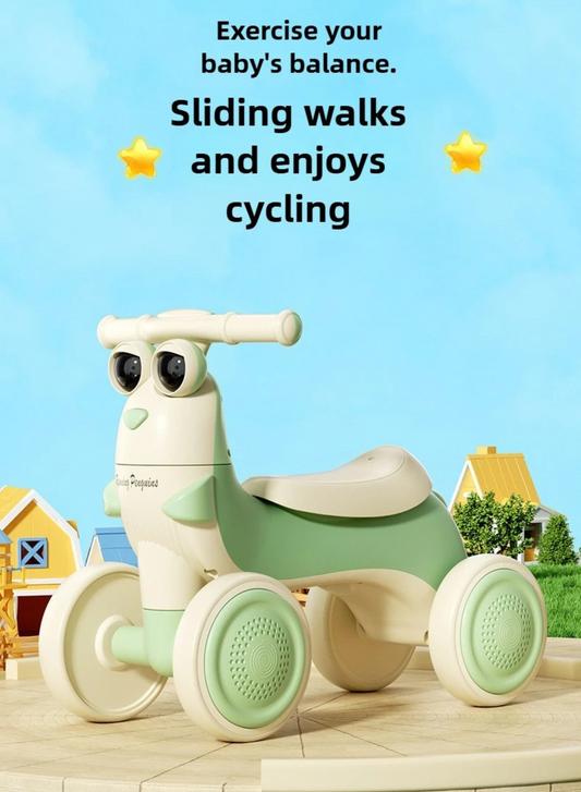 Toddler Balance Car | 4-Wheel Pedal-Free Ride with Music & Glow Lights (Ages 1–3)