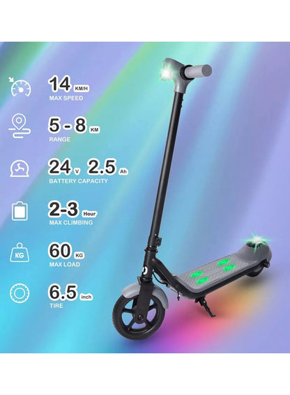 3-Speed Kids & Teens Electric Scooter with LED Display | Grey