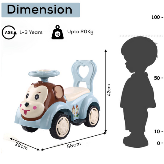 Baby Ride-On Car for Kids | Push Car with Music & Fun Design | Assorted Colors