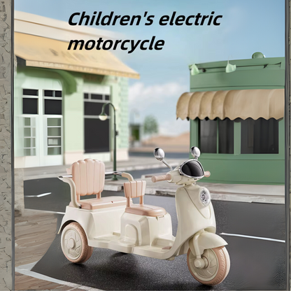 Kids 2-Seater Electric Ride-On Motorcycle – 3-Wheel, LED & Music