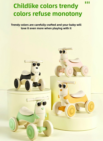 Toddler Balance Car | 4-Wheel Pedal-Free Ride with Music & Glow Lights (Ages 1–3)