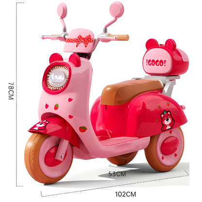Kids 6V Electric Ride-On Trike | Cute Pet Design, LED Lights & Music – Pink