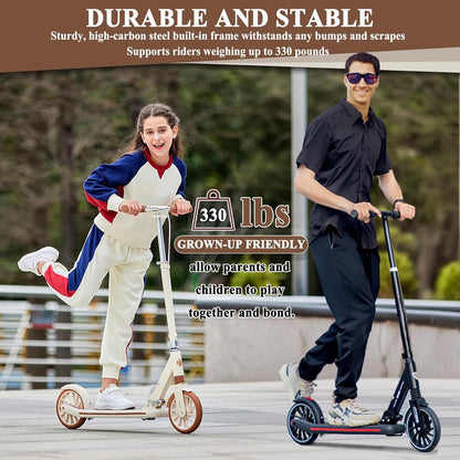 Foldable Kick Scooter for Kids – Lightweight | White