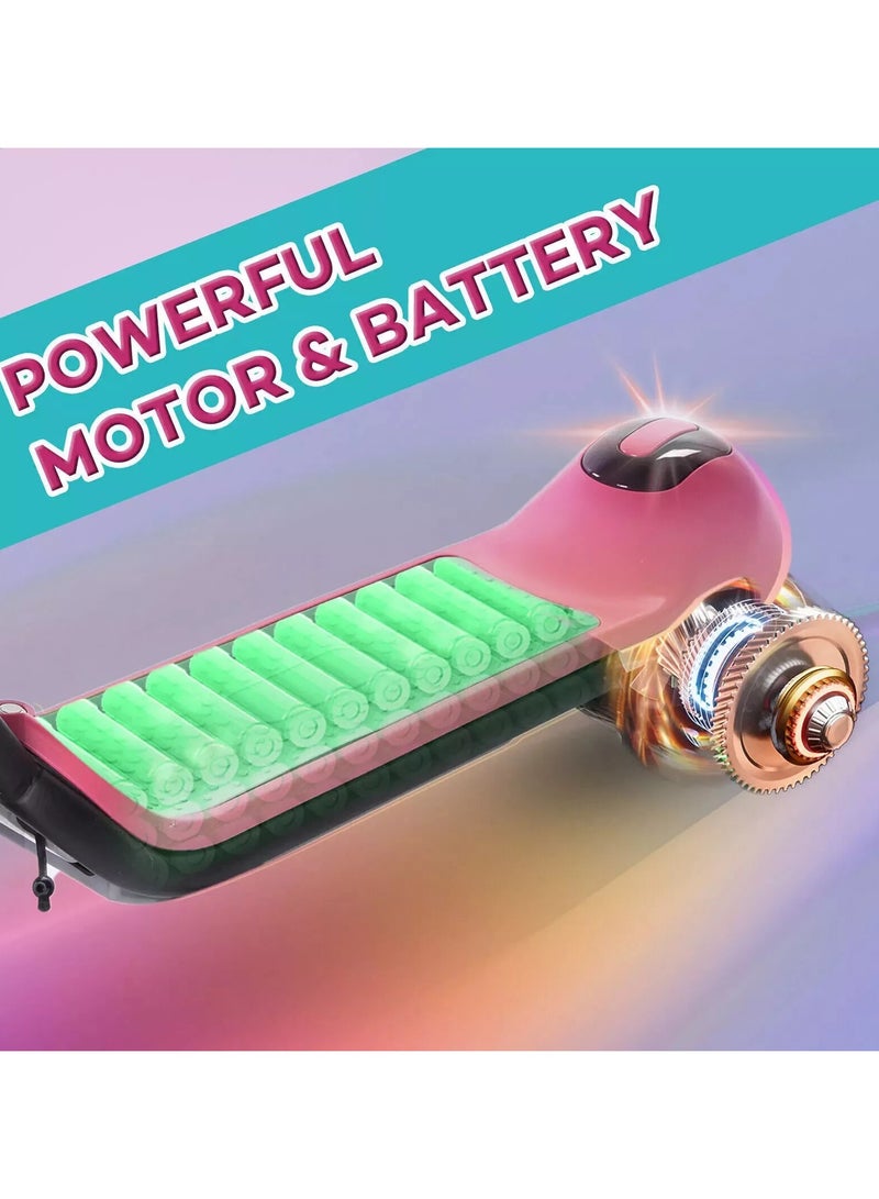 3-Speed Kids & Teens Electric Scooter with LED Display | Pink