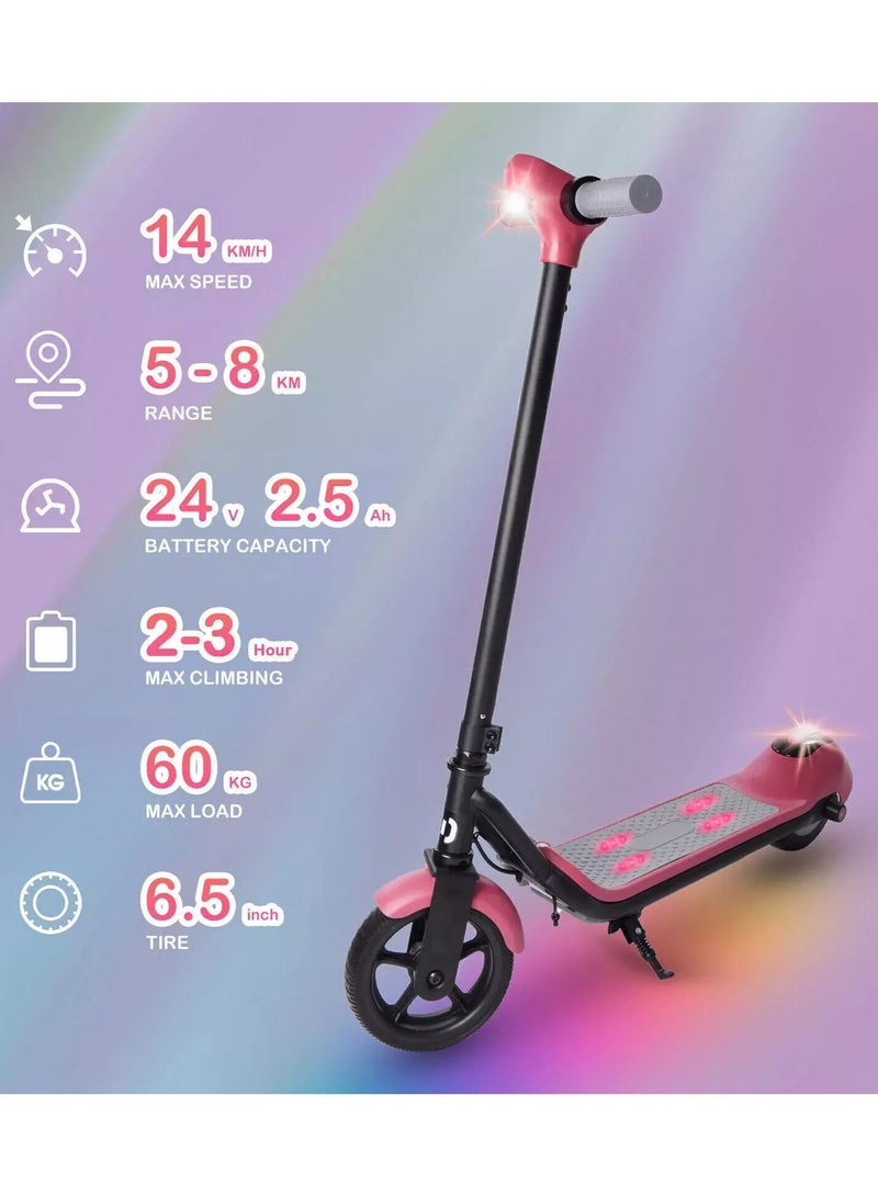 3-Speed Kids & Teens Electric Scooter with LED Display | Pink