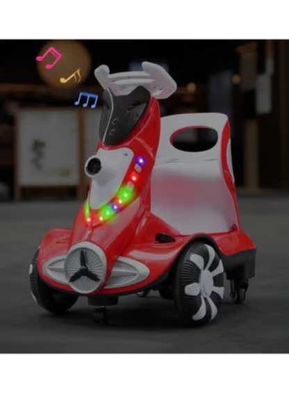 6V Dual Motor Kids Ride-On Car with Bubbles & LED | Red