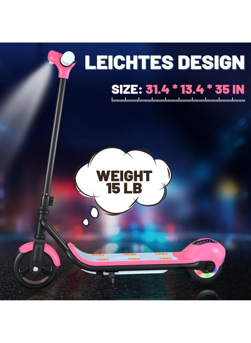 3-Speed Kids & Teens Electric Scooter with LED Display | Pink