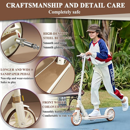 Foldable Kick Scooter for Kids – Lightweight | White