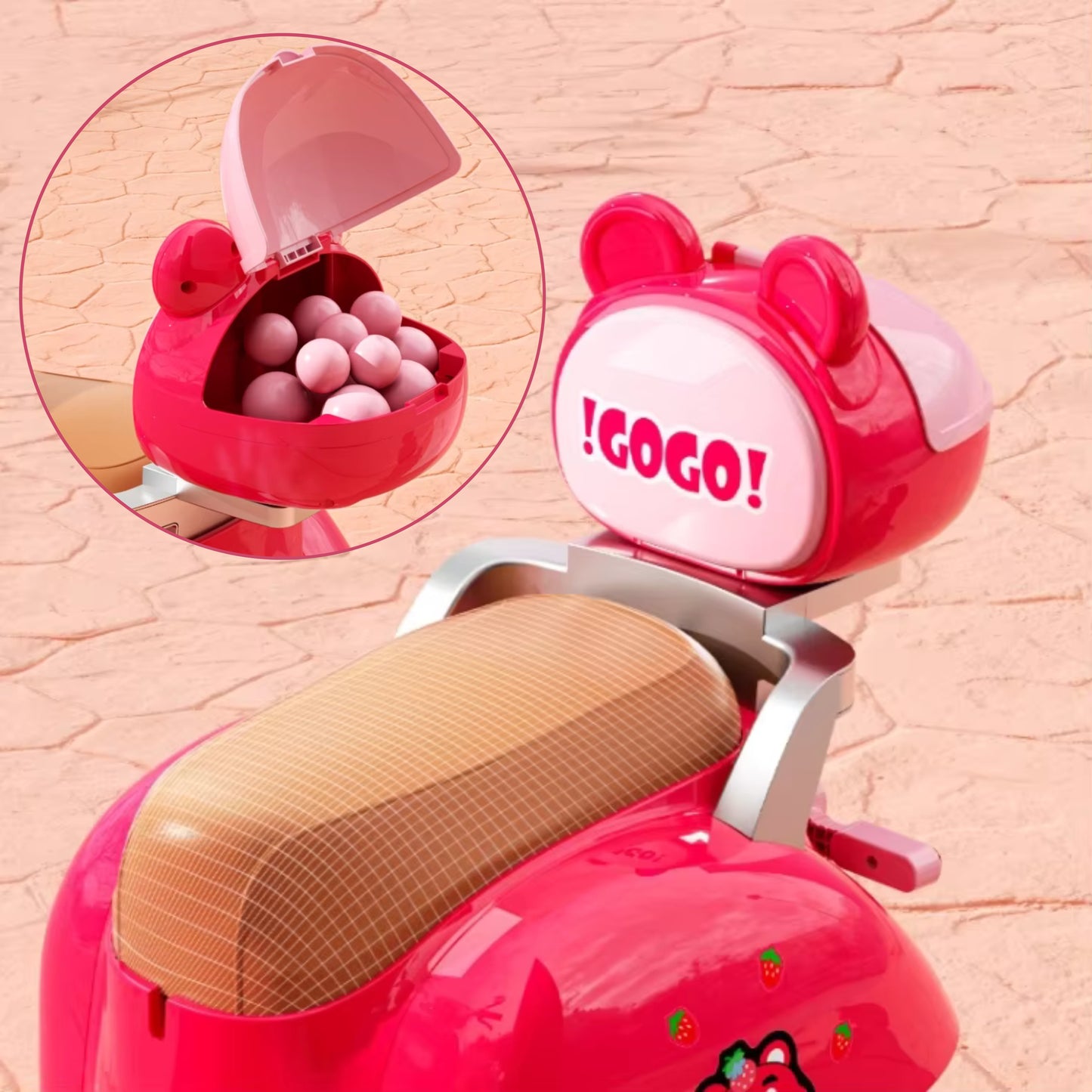 Kids 6V Electric Ride-On Trike | Cute Pet Design, LED Lights & Music – Pink