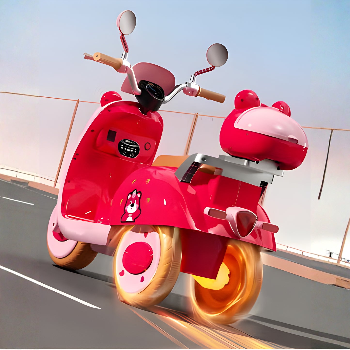 Kids 6V Electric Ride-On Trike | Cute Pet Design, LED Lights & Music – Pink