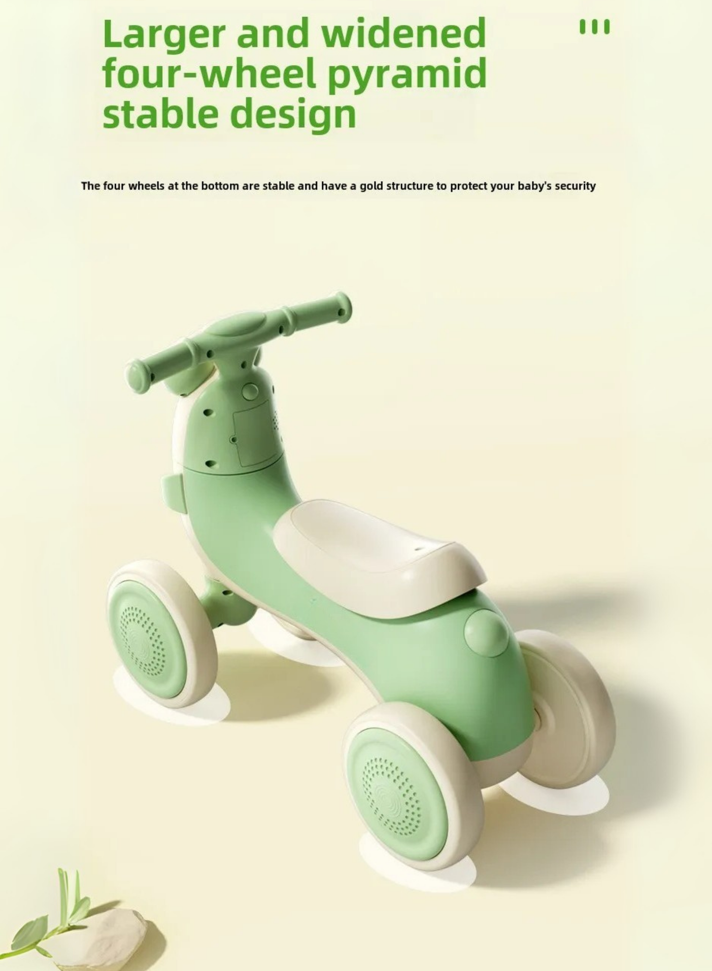 Toddler Balance Car | 4-Wheel Pedal-Free Ride with Music & Glow Lights (Ages 1–3)