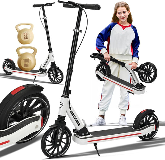 Foldable Kick Scooter for Kids – Lightweight | White