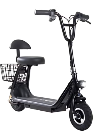 Mini Harley Kids Electric Scooter with Seat & LED, 36V/250W | Black