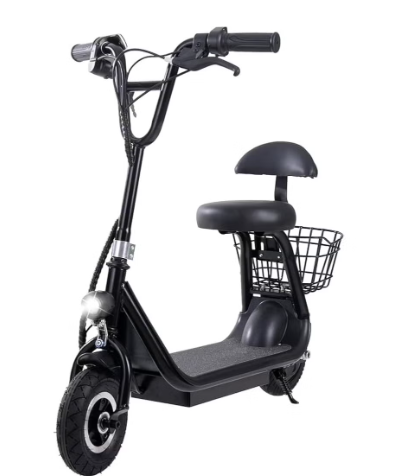 Mini Harley Kids Electric Scooter with Seat & LED, 36V/250W | Black