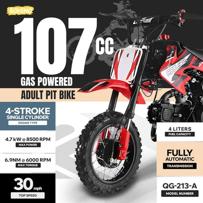 110cc Adult Pit Bike | 4-Stroke Gas Powered Dirt Bike