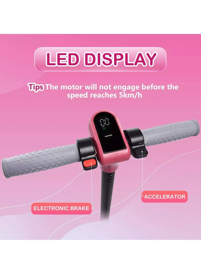 3-Speed Kids & Teens Electric Scooter with LED Display | Pink